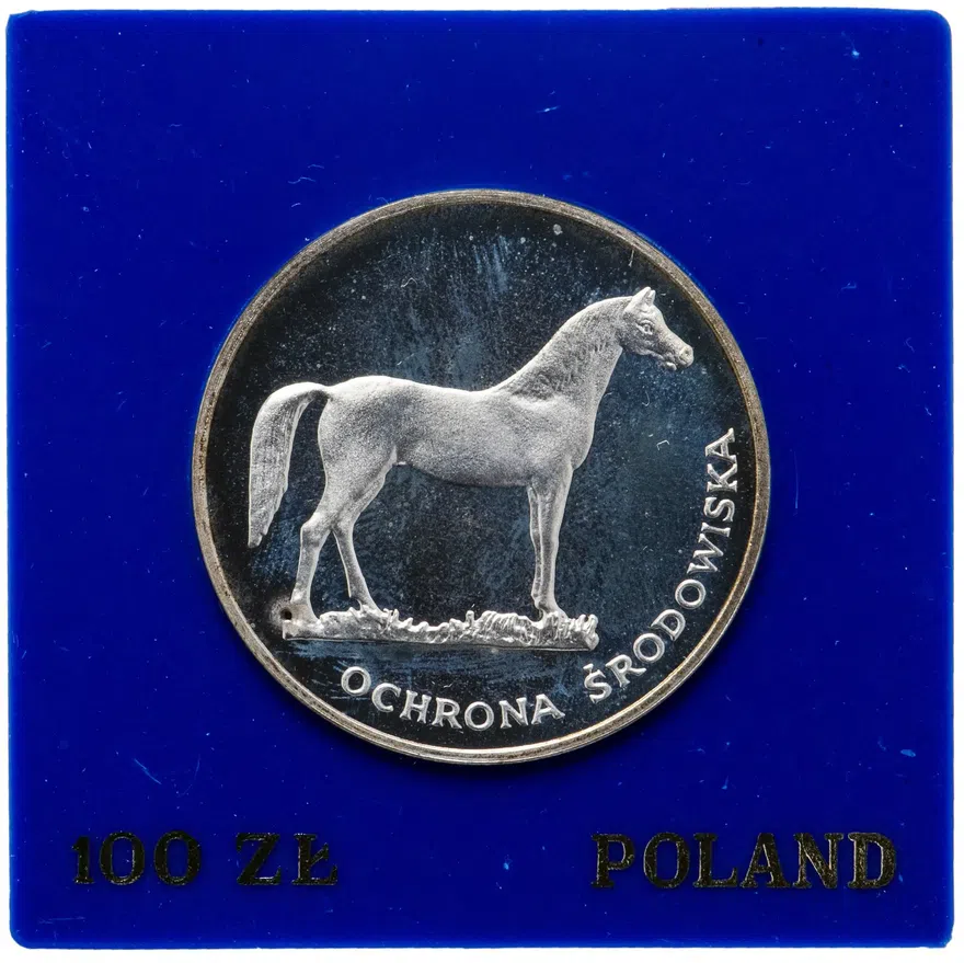 Польша 100 злотых (zlotych) 1981 "Охрана окружающей среды - Лошадь", реверс