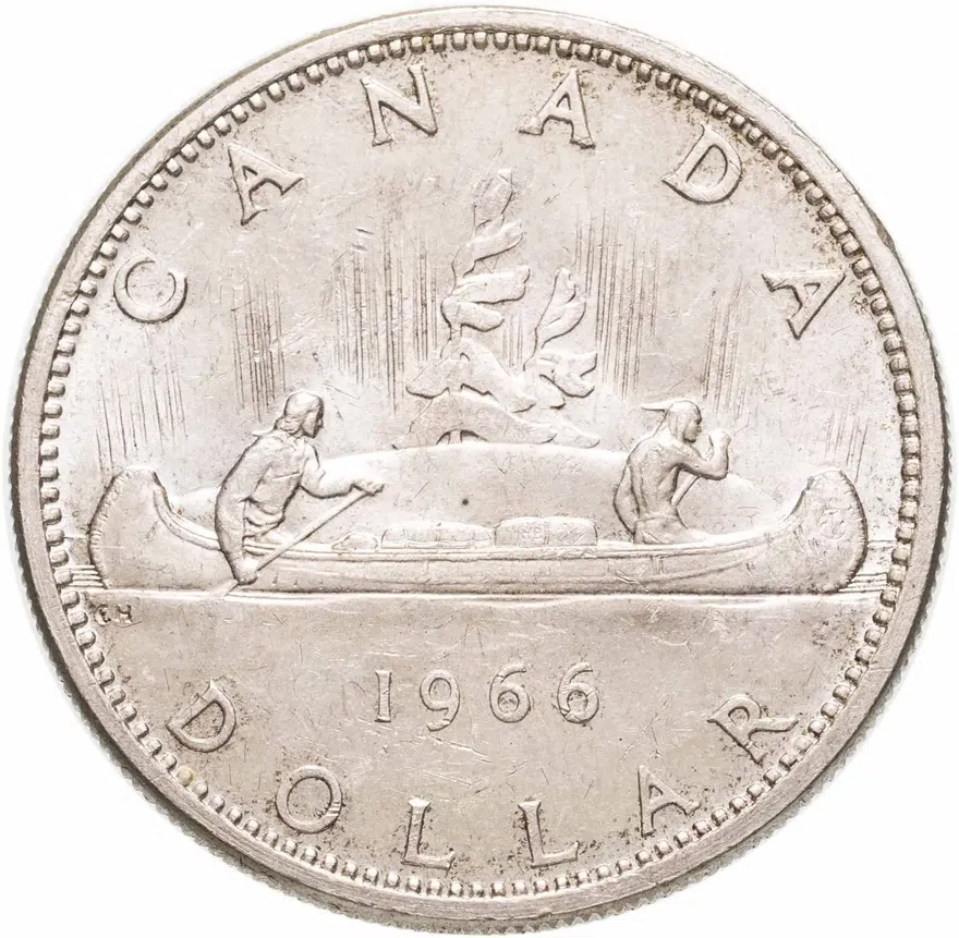 Канада 1 доллар (dollar) 1966, аверс