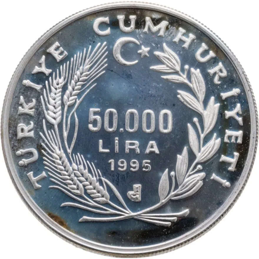 Турция 50000 лир (50 bin lira) 1995  530 лет со дня рождения Пири-реиса, реверс