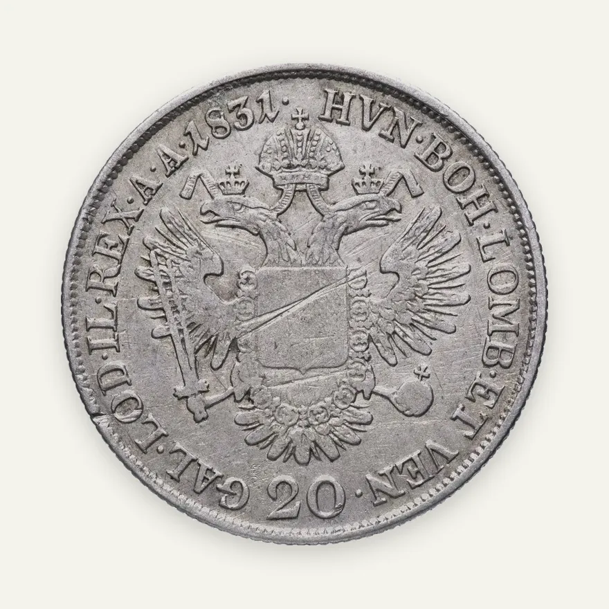 Австрия 20 крейцеров 1831 А, реверс