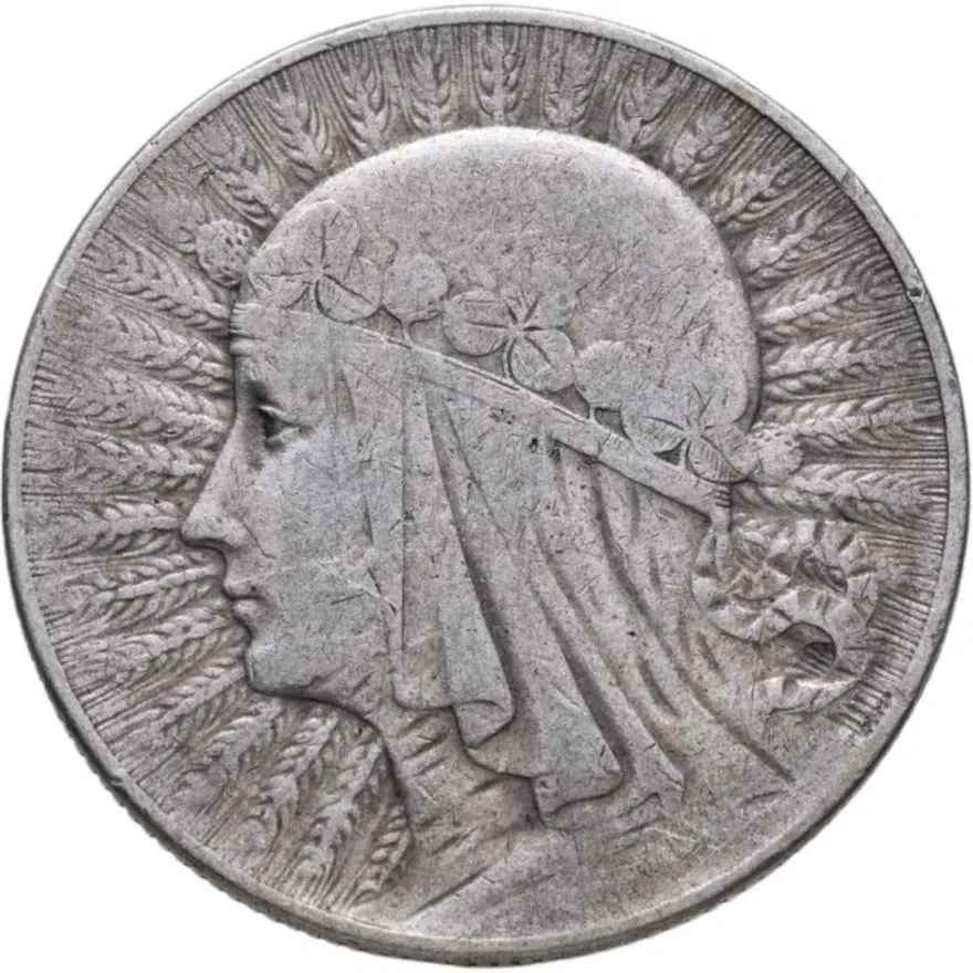 Польша 5 злотых (zlotych) 1932  Королева Ядвига знак монетного двора: "стрелка" - Варшава
