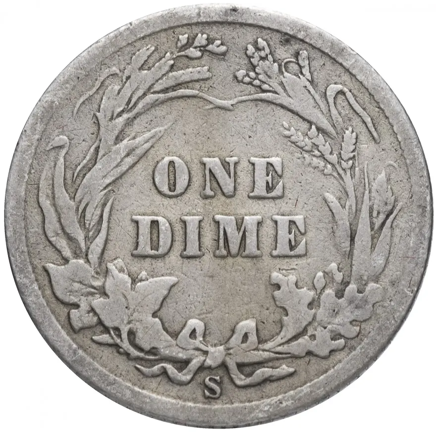 США 1 дайм (10 центов) 1908 S