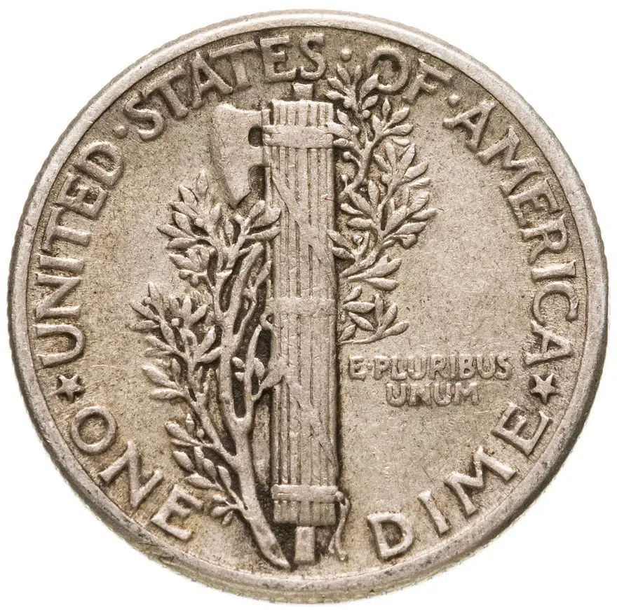 США 10 центов (дайм, one dime) 1944 D, реверс