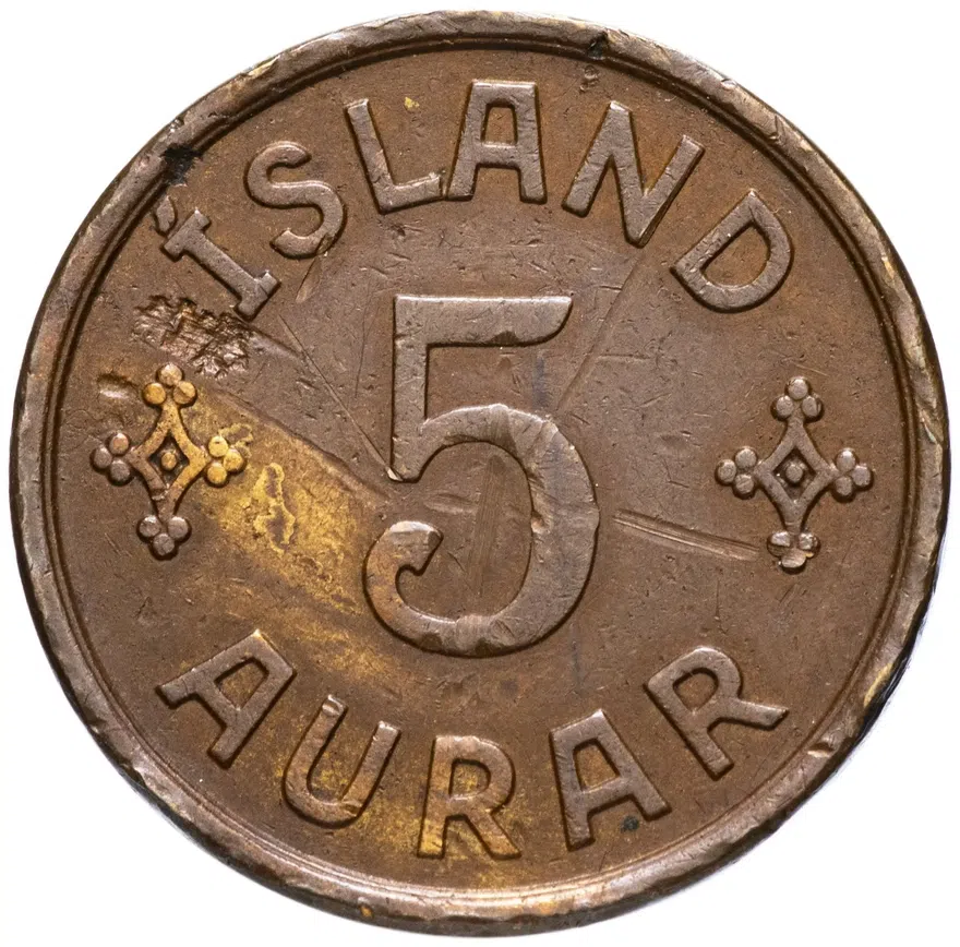Исландия 5 эйре (aurar) 1926