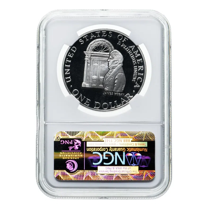 США 1 доллар (dollar) 1992 "200 лет Белому Дому" (W), реверс