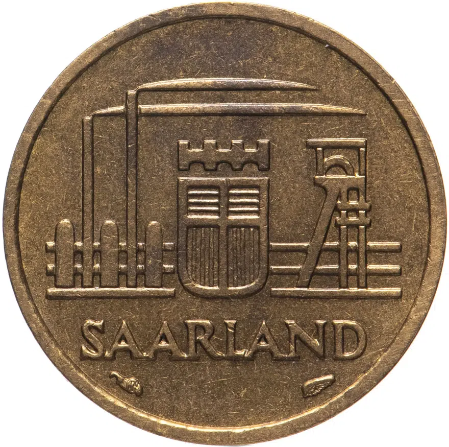 Саар 10 франков (francs) 1954, реверс