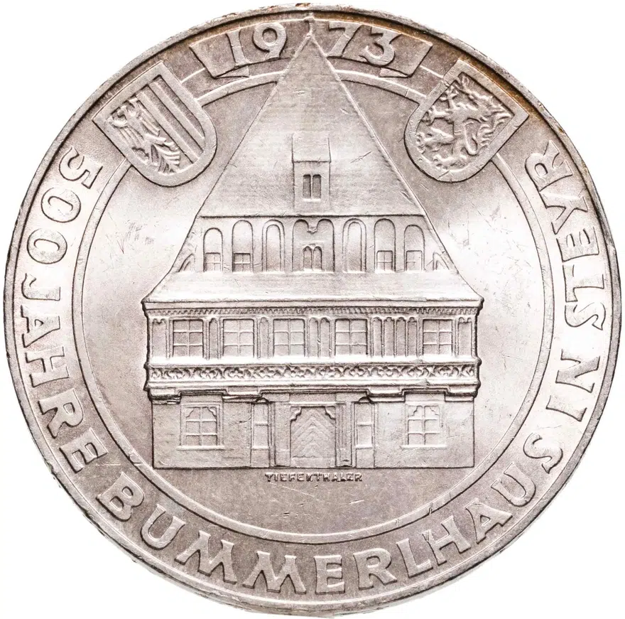 Австрия 50 шиллингов (shillings) 1973  500 лет гостинице "Золотой лев"
