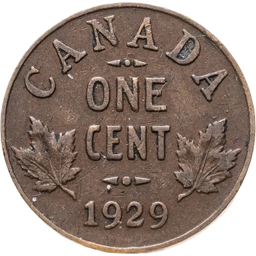 Канада 1 цент (cent) 1929, аверс
