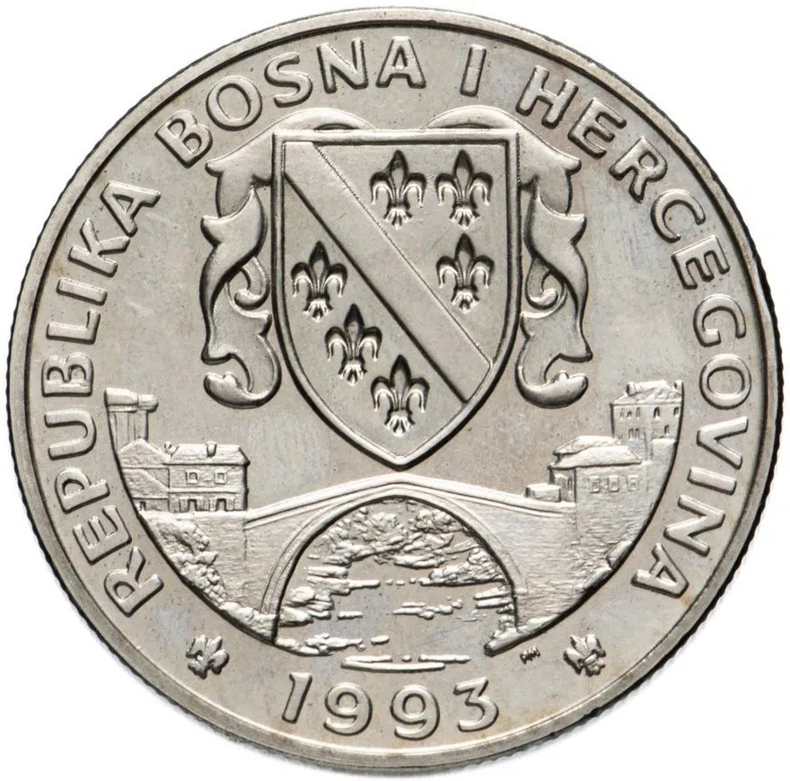 Босния и Герцеговина 500 динаров (dinara) 1993   "Заповедник планета Земля - Динозавр Тираннозавр рекс", реверс