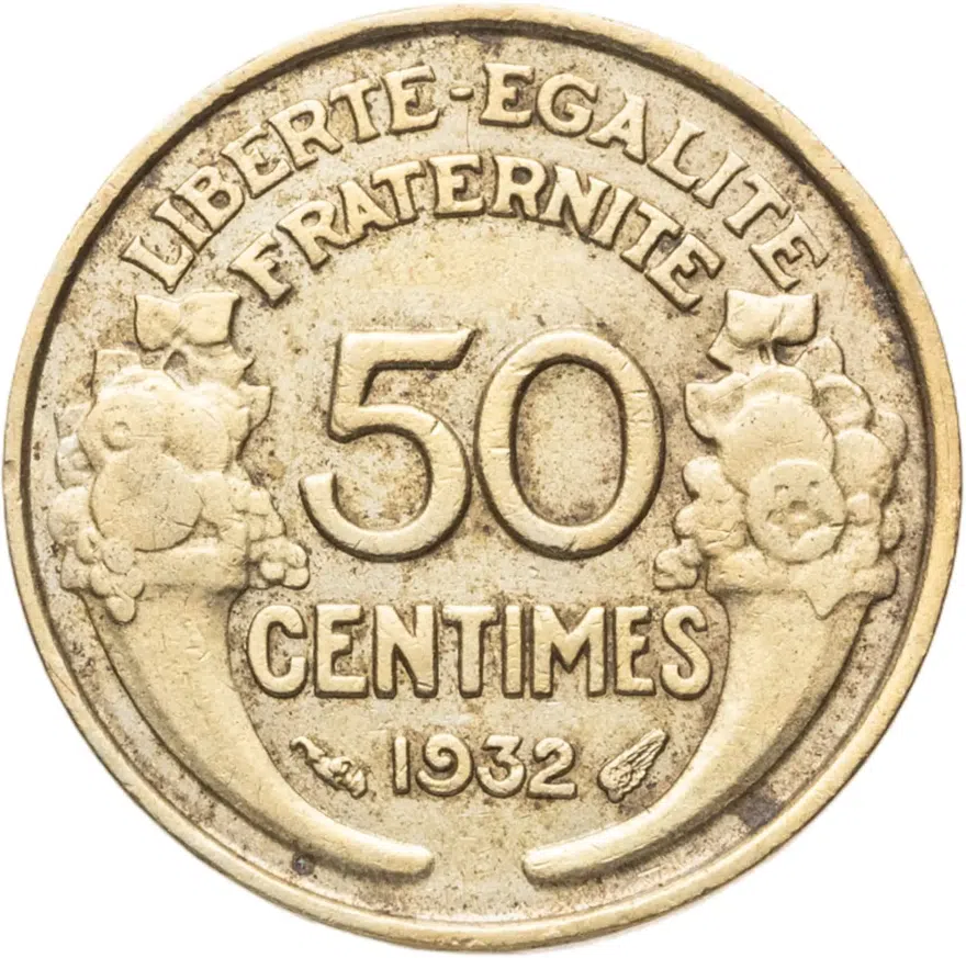 Франция 50 сантимов (centimes) 1932, аверс