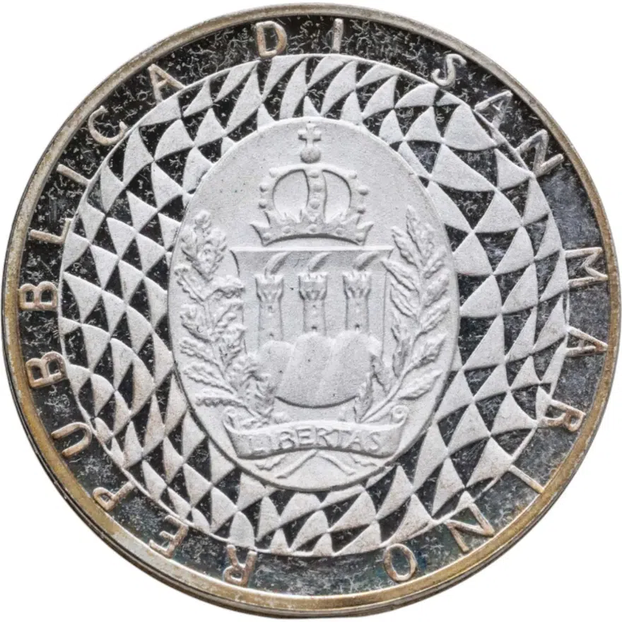 Сан-Марино 500 лир (lire) 1990  Чемпионат мира по футболу 1990, реверс