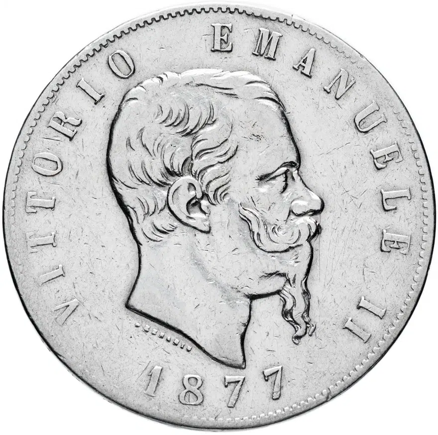 Италия 5 лир 1877
