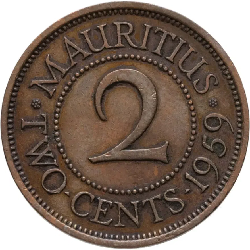 Маврикий 2 цента (cents) 1959, реверс