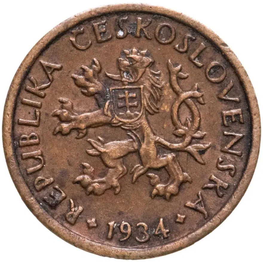 Чехословакия 10 геллеров (haleru) 1934, реверс