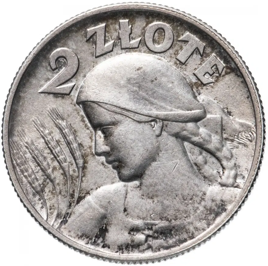 Польша 2 злотых (zlote) 1925 Точка после даты, реверс