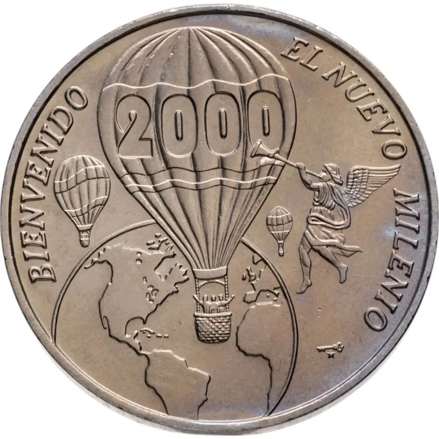 Куба 1 песо (peso) 2000  Новое тысячелетие - Аэростат, аверс