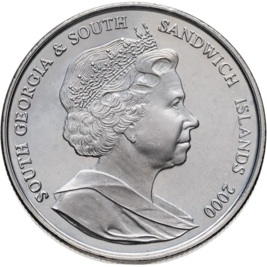 Южная Георгия и Сандвичевы острова 2 фунта (pounds) 2000 "100 лет со дня рождения Королевы-Матери", реверс