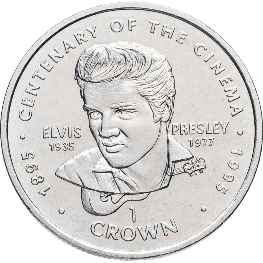 Гибралтар 1 крона (crown) 1996 "100 лет кино - Элвис Пресли"