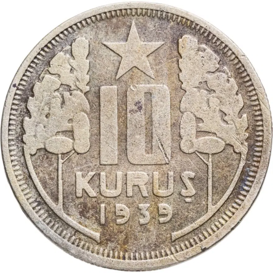 Турция 10 курушей (kurus) 1939