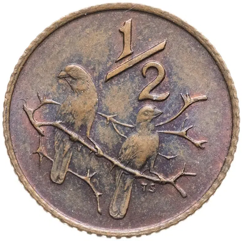 ЮАР 1/2 цента (cent) 1970, реверс
