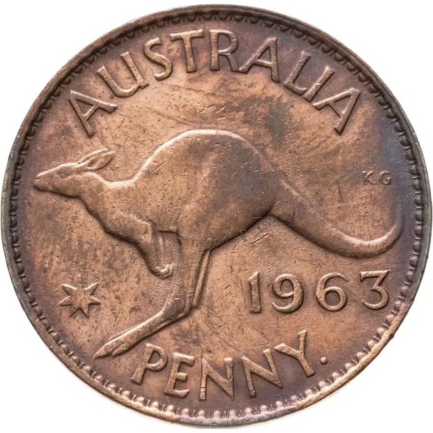Австралия 1 пенни (penny) 1963, аверс