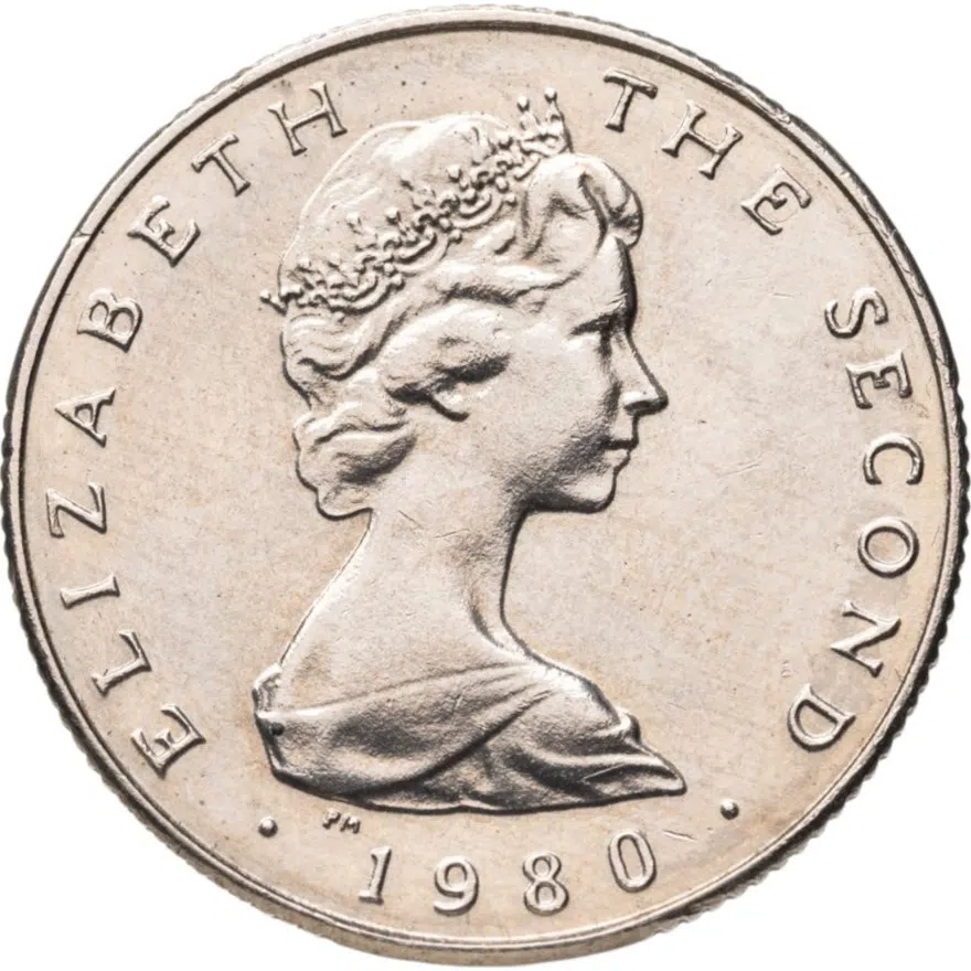 Остров Мэн 1 фунт (pound) 1980 Отметка "AA" на реверсе, аверс