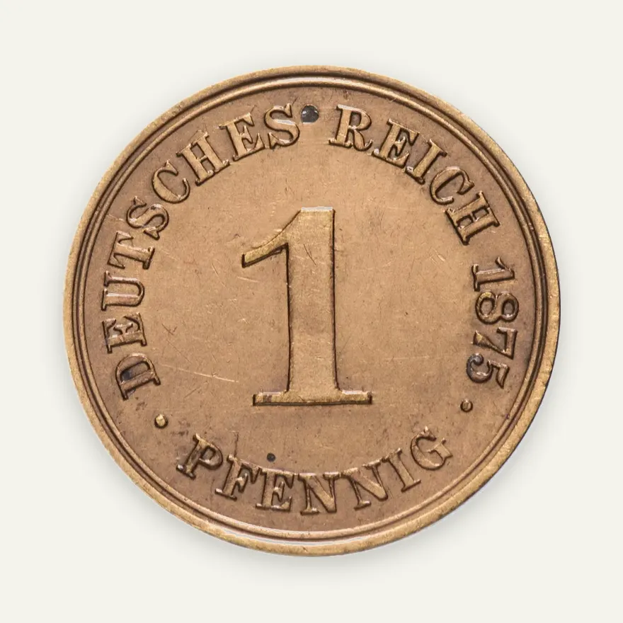 Германия 1 пфенниг (pfennig) 1875 "A", аверс