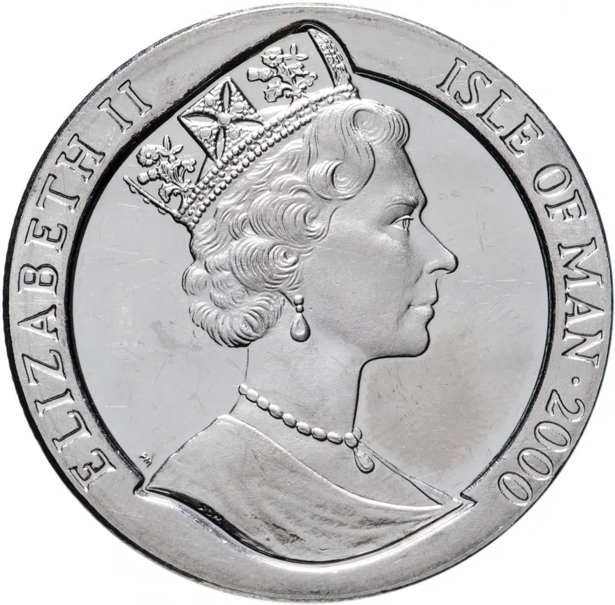 Остров Мэн 1 крона (crown) 2000  Год дракона, реверс