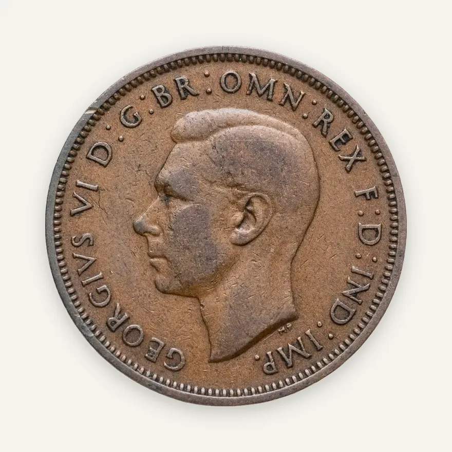 Великобритания 1/2 пенни (penny) 1939, реверс
