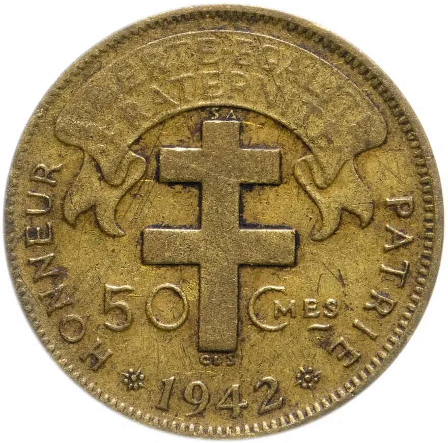 Французская Экваториальная Африка 50 сантимов (centimes) 1942