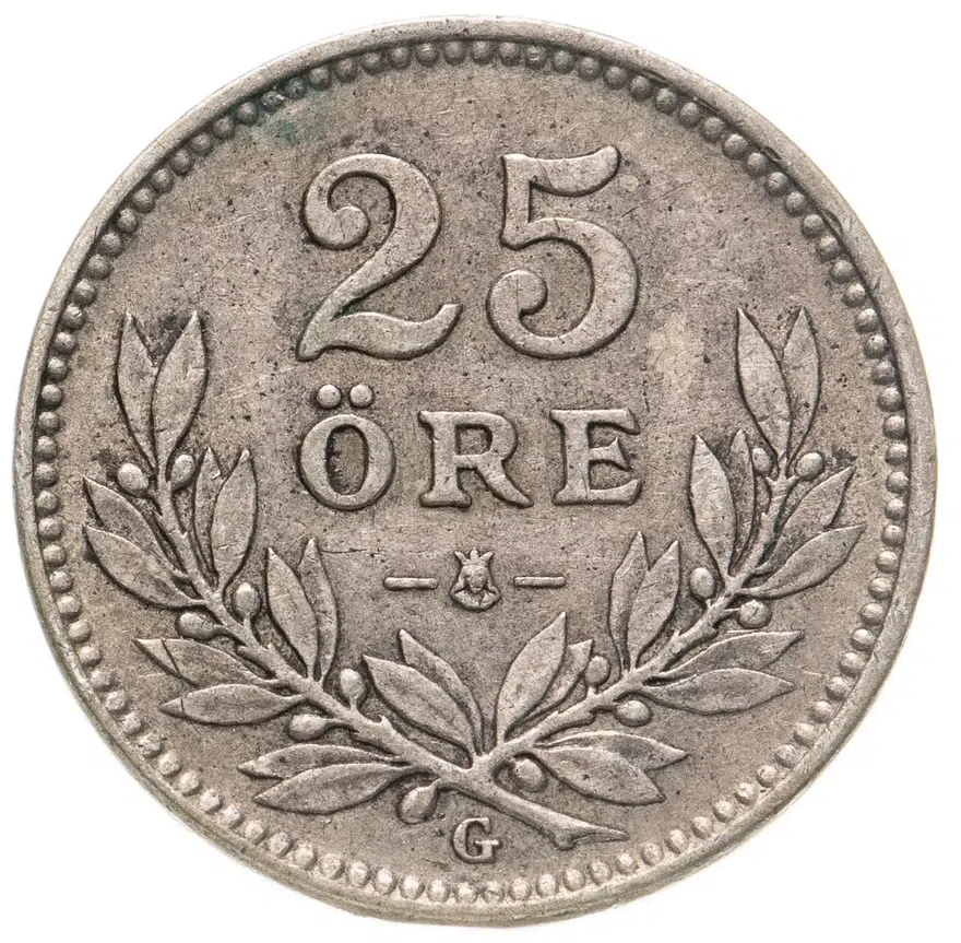 Швеция 25 эре (ore) 1937, аверс