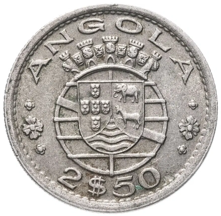 Ангола 2,5 эскудо (escudos) 1956, реверс