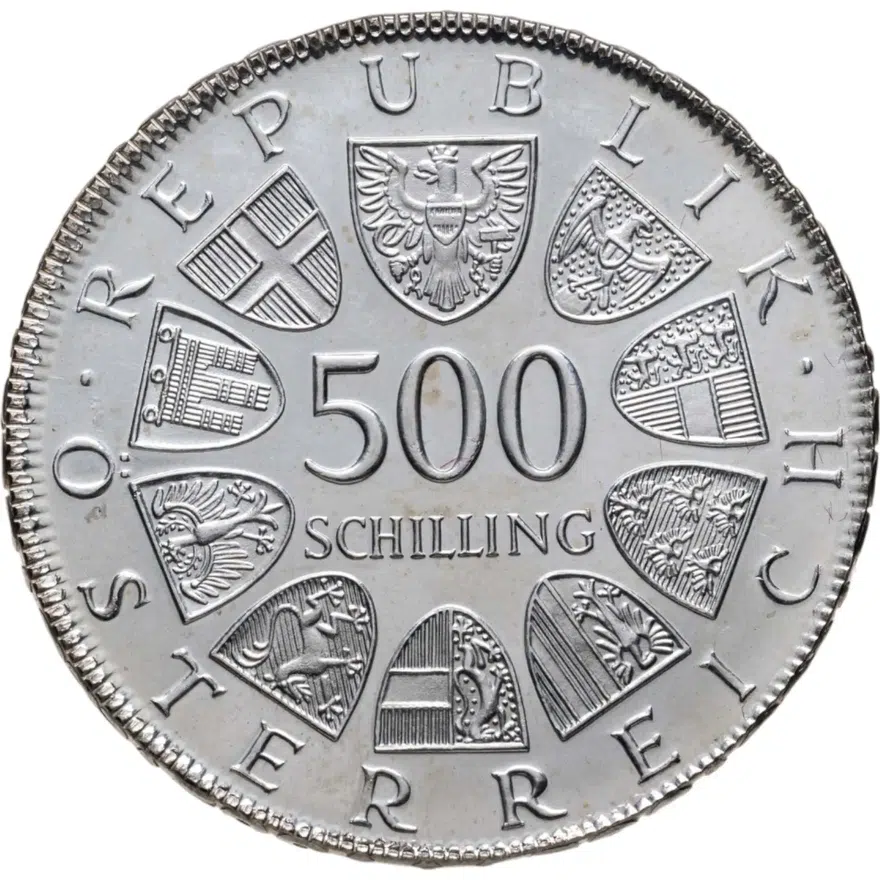 Австрия 500 шиллингов (shillings) 1980  200 лет со дня смерти Марии Терезии, реверс