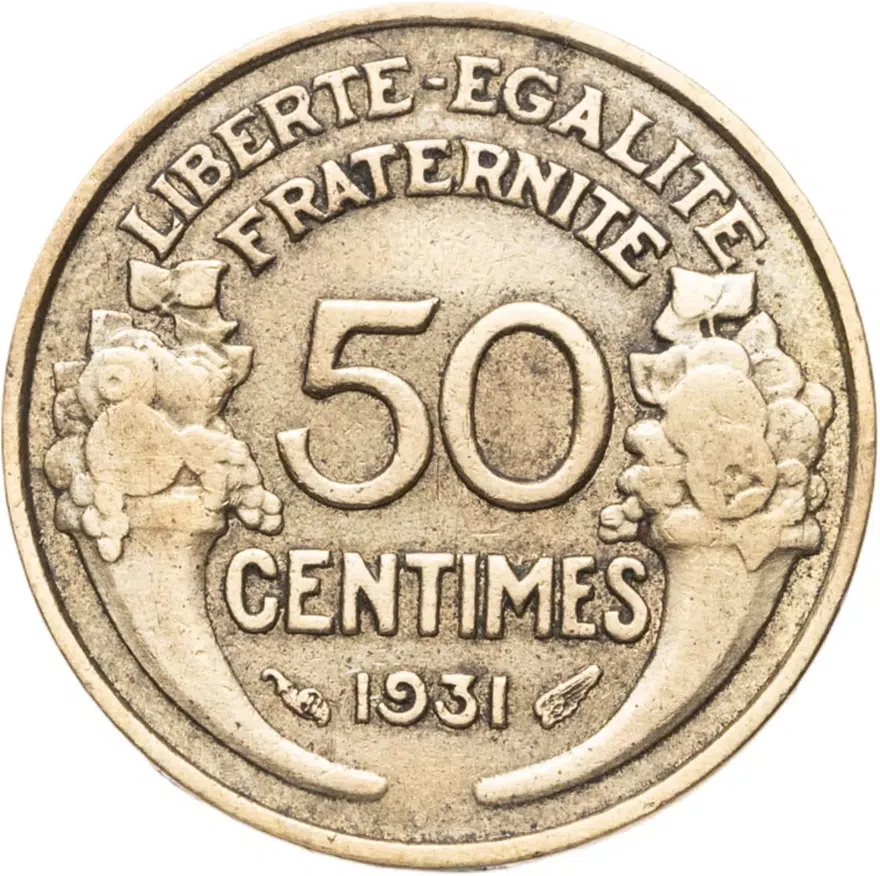 Франция 50 сантимов 1922-1947