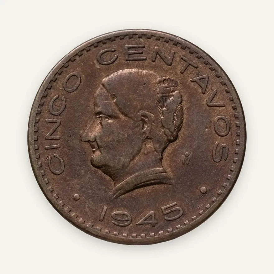 Мексика 5 сентаво (centavos) 1945, аверс