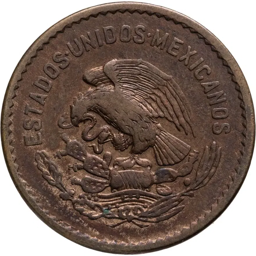 Мексика 5 сентаво (centavos) 1945, реверс