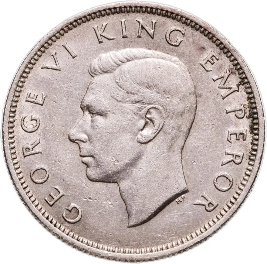 Новая Зеландия 2 шиллинга (флорин, shillings) 1941, реверс