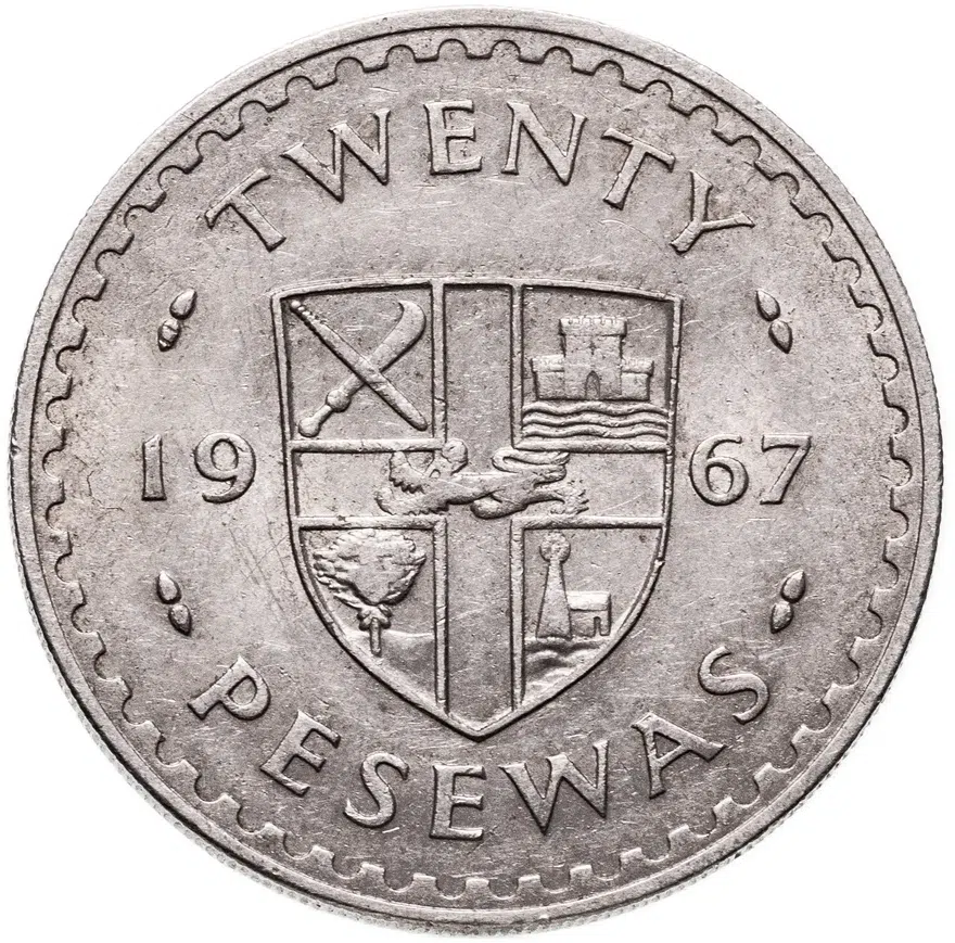Гана 20 песев (pesewas) 1967, реверс