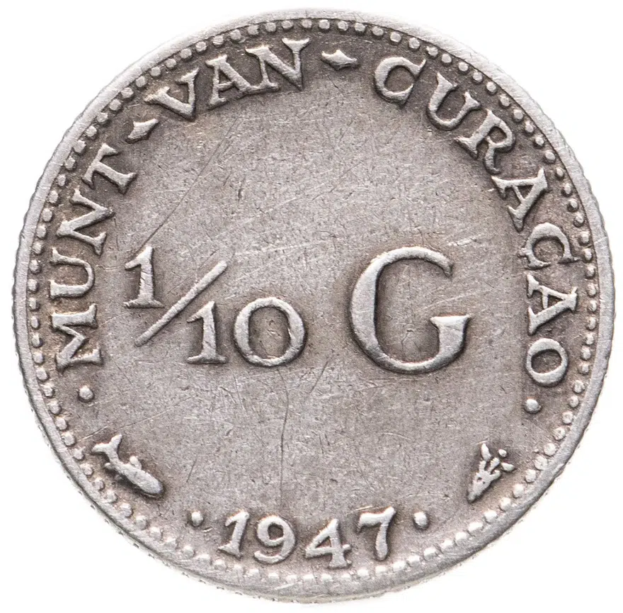 Кюрасао 1/10 гульдена (gulden) 1947