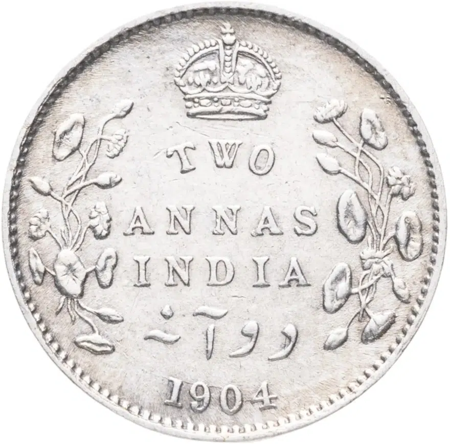 Британская Индия 2 анны (annas) 1904, аверс