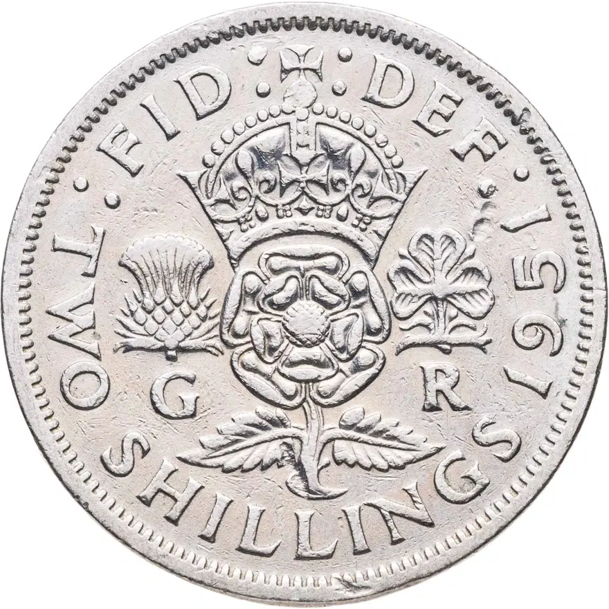 Великобритания 2 шиллинга (флорин, shillings) 1951, реверс