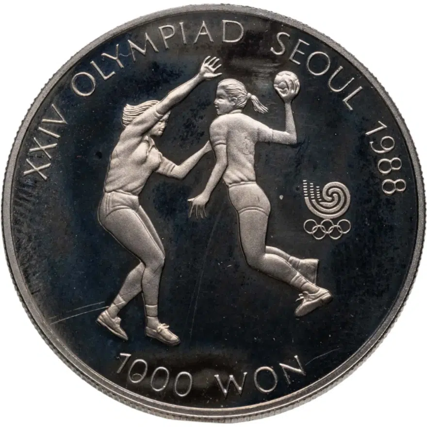 Южная Корея 1000 вон (won) 1987  XXIV летние Олимпийские Игры, Сеул 1988 - Гандбол