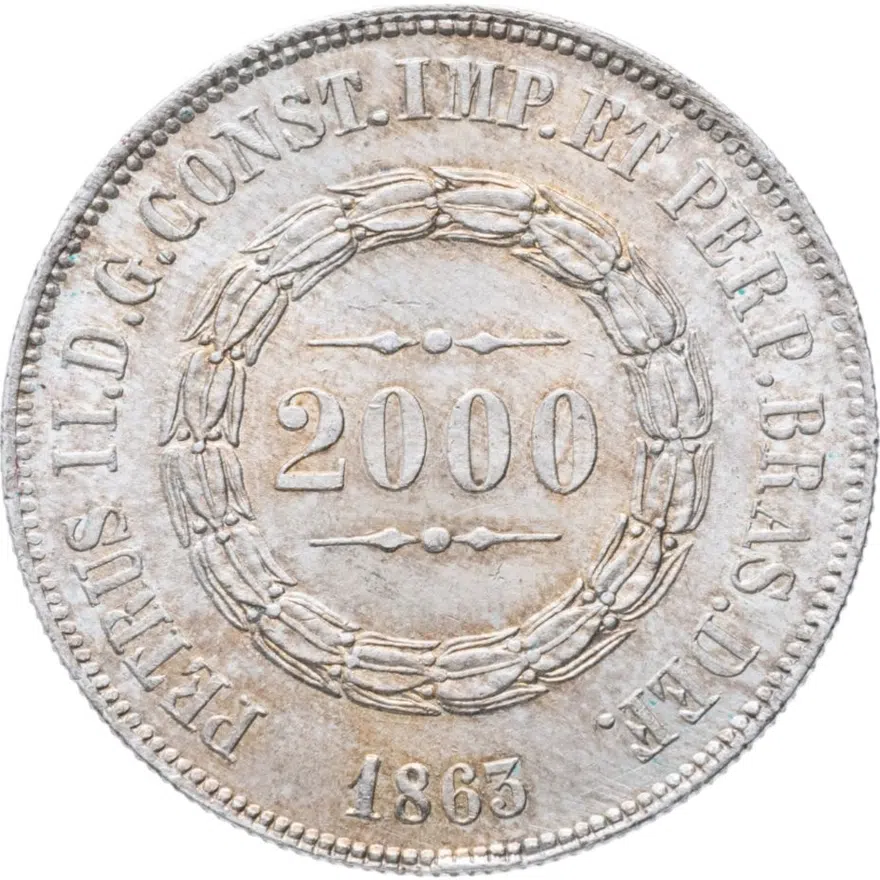 Бразилия 2000 реалов (рейс, reis) 1863