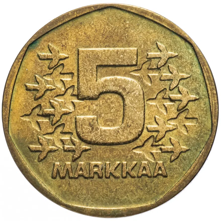 Финляндия 5 марок (markkaa) 1978