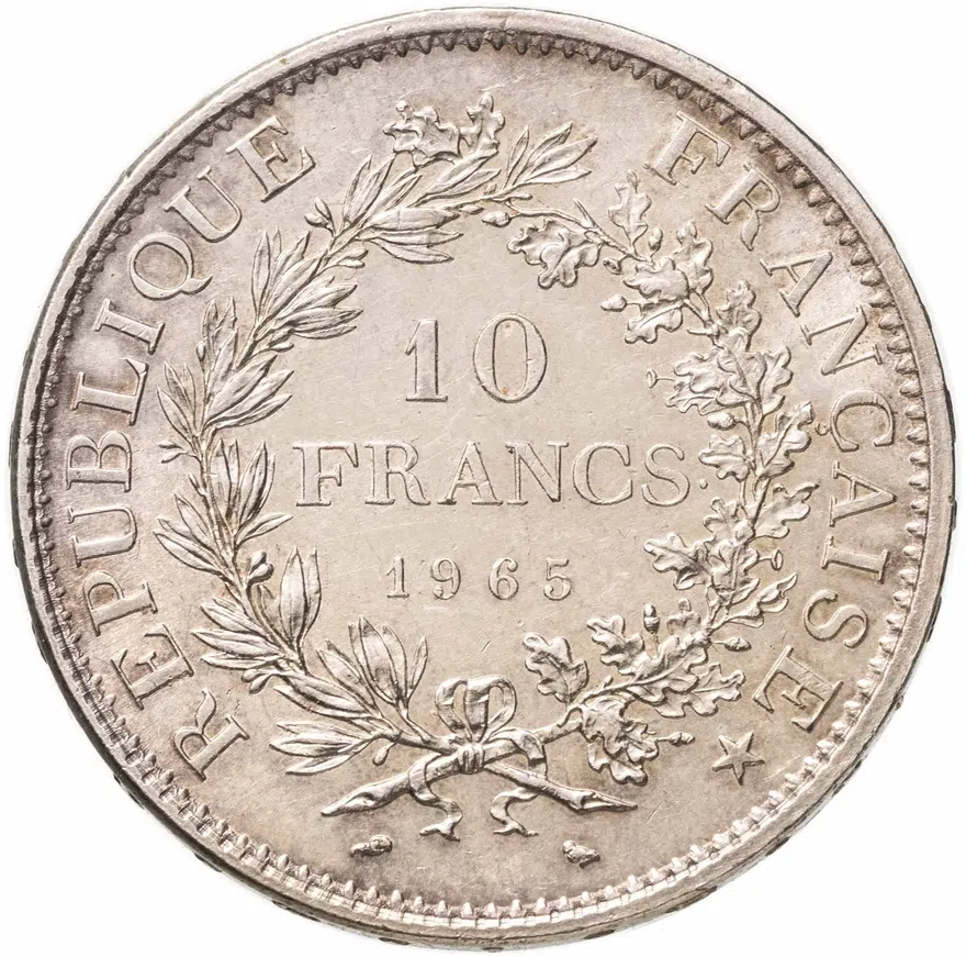 Франция 10 франков (francs) 1965