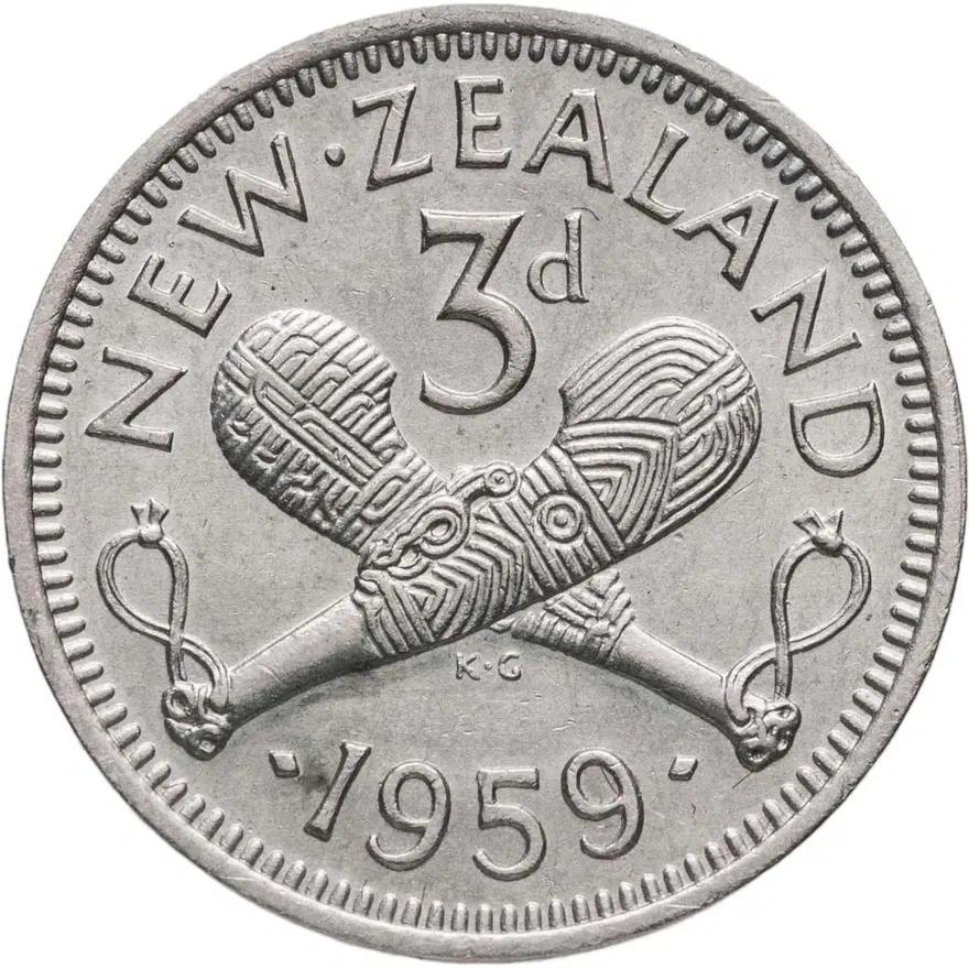 Новая Зеландия 3 пенса (pence) 1959, аверс