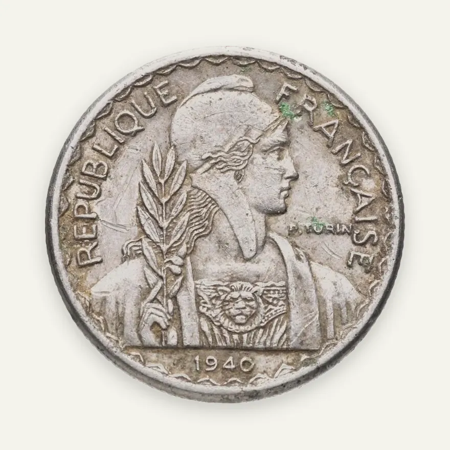 Французский Индокитай 10 сантимов (centimes) 1940, реверс