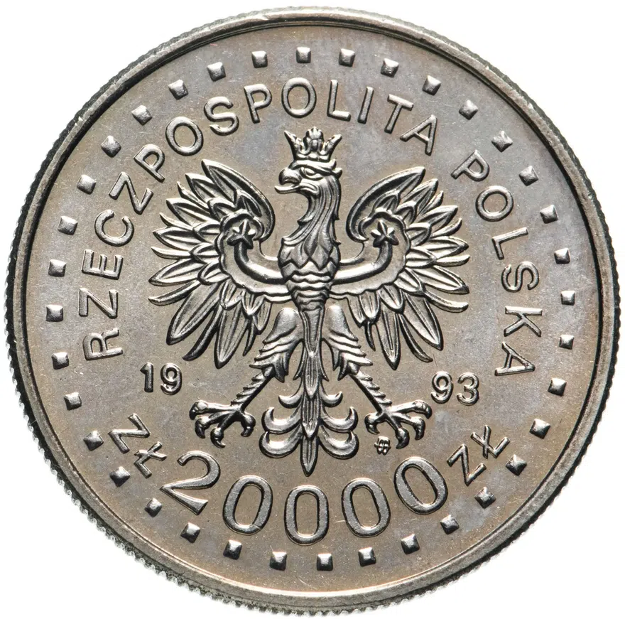 Польша 20000 злотых (zlotych) 1993  XVII зимние Олимпийские Игры, Лиллехаммер 1994, реверс