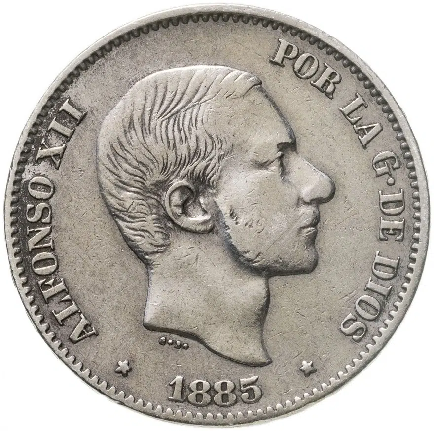 Испания 50 сентимо (centimos) 1885, аверс