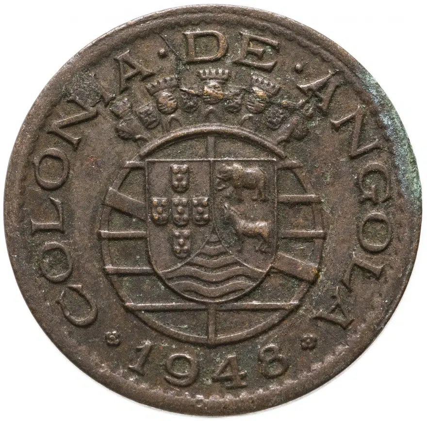 Ангола 20 сентаво (centavos) 1948   300 лет революции 1648 года, аверс